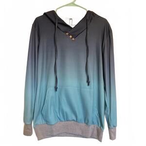 Blue/Teal Ombre Pullover Hoodie NWT
